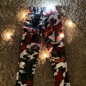RED CAMO CARGO PANTS